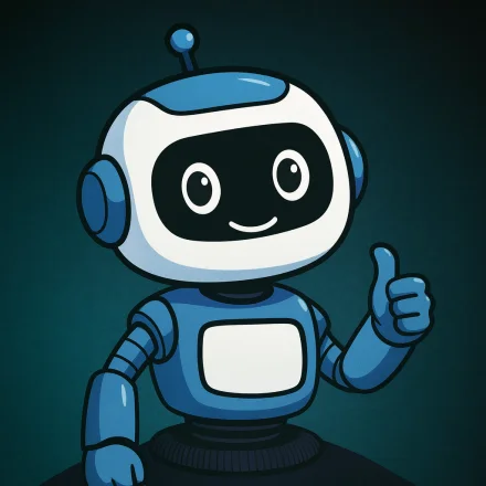 Bob, the first agent: a friendly blue cartoon robot giving a thumbs up